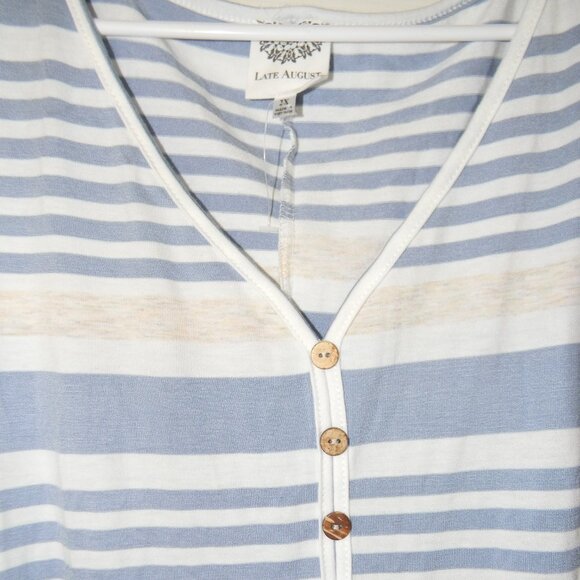 Late August Sleeveless Blue Striped Plus Sz 2X Tank Cami Comfy Soft Ltweight NWT - Picture 3 of 5